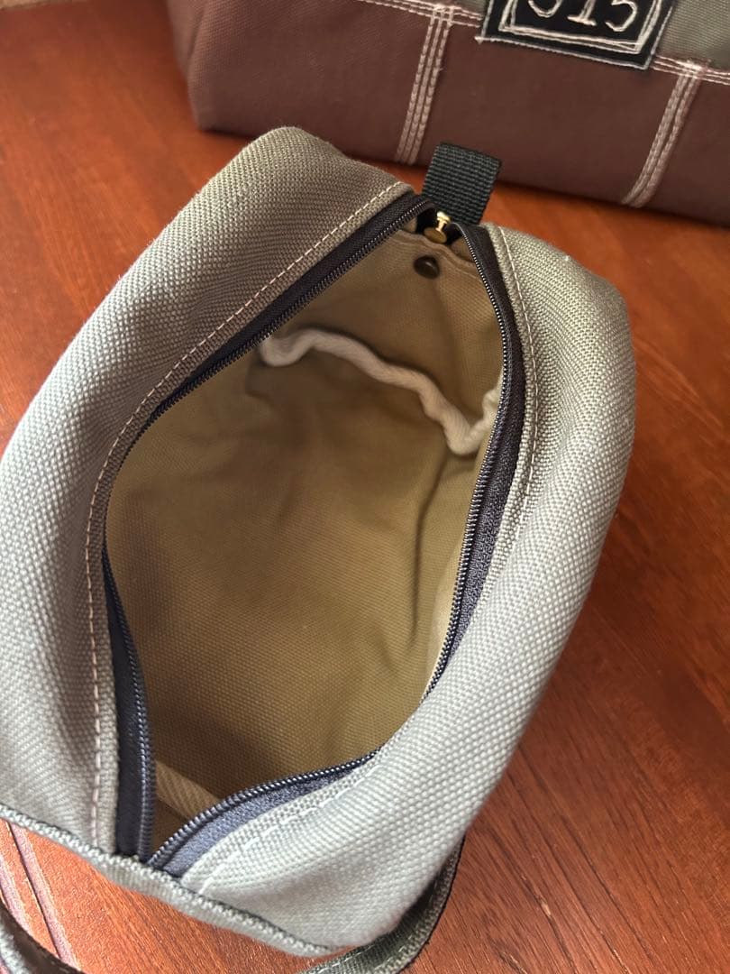 ミヤさま専用　デニムリメイク　キャンバス生地　ボストンバッグ　ポーチセット