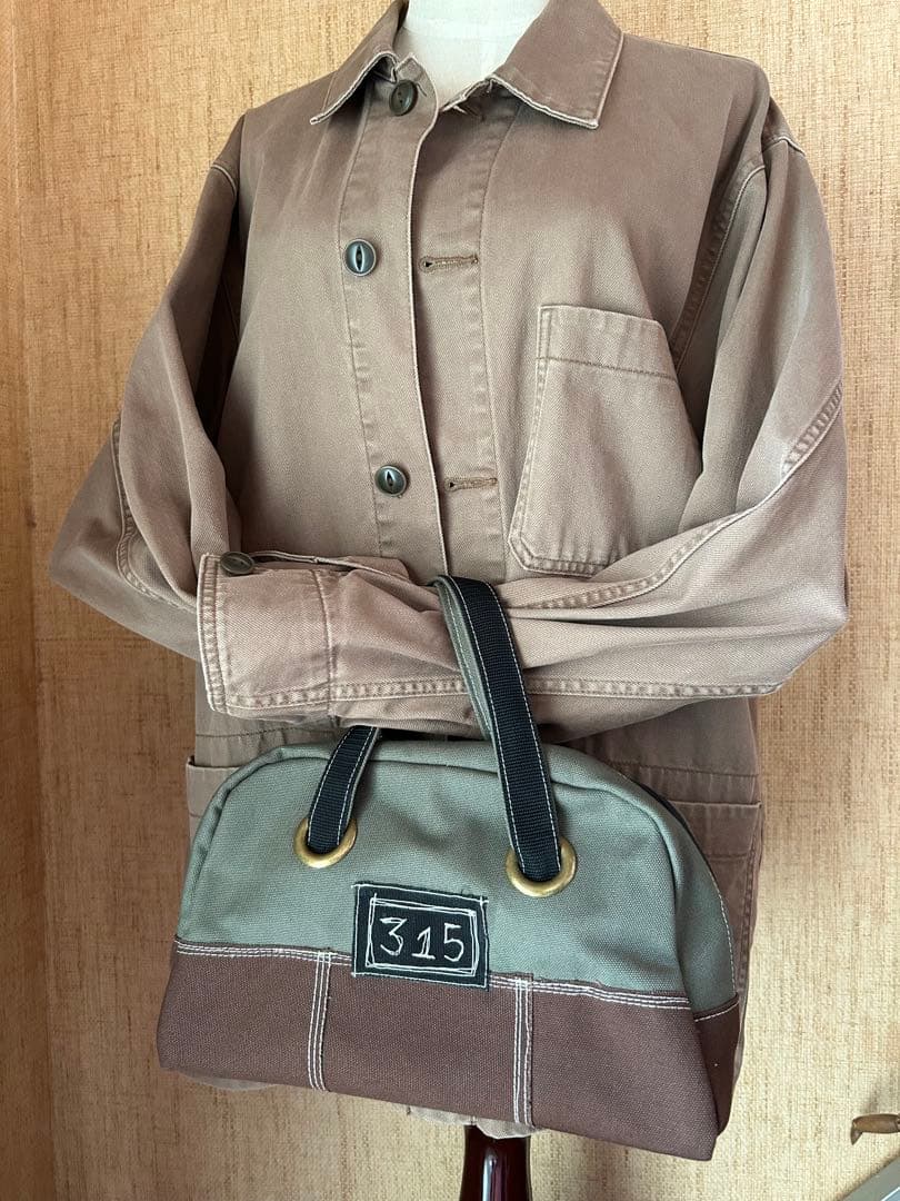 ミヤさま専用　デニムリメイク　キャンバス生地　ボストンバッグ　ポーチセット