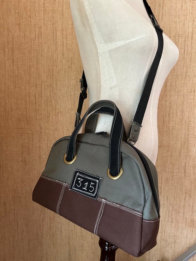 ミヤさま専用　デニムリメイク　キャンバス生地　ボストンバッグ　ポーチセット