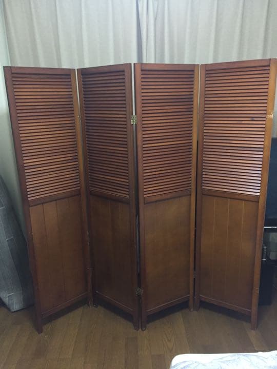木目パーテション 四つ折り 三つ折り