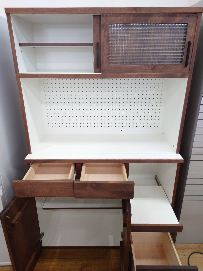 ☆今村家具工芸 キッチンボード 105 オープンレンジ ピュアWN