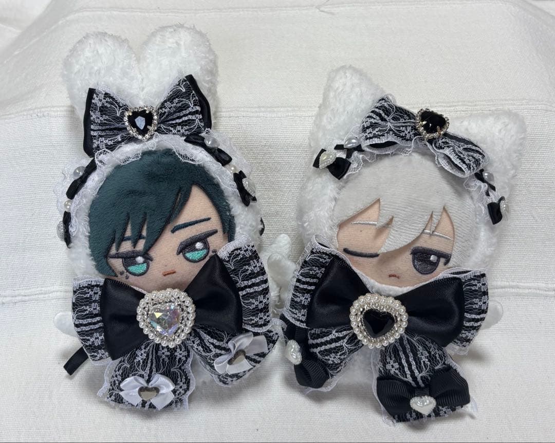 ちびぐるみ　ぬい服　11cm　２着セット　白　黒