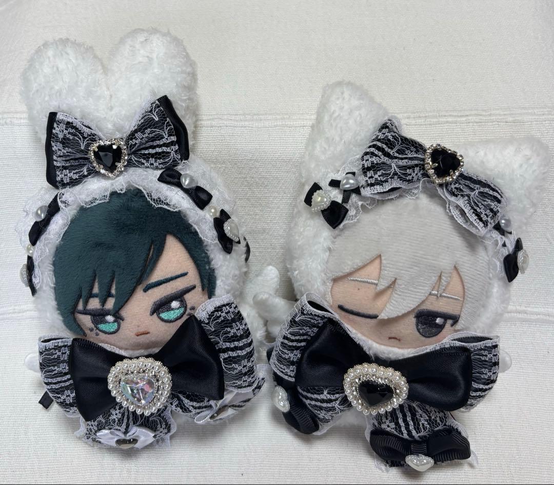 ちびぐるみ　ぬい服　11cm　２着セット　白　黒