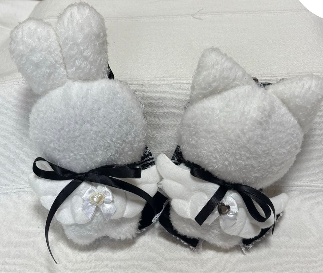 ちびぐるみ　ぬい服　11cm　２着セット　白　黒