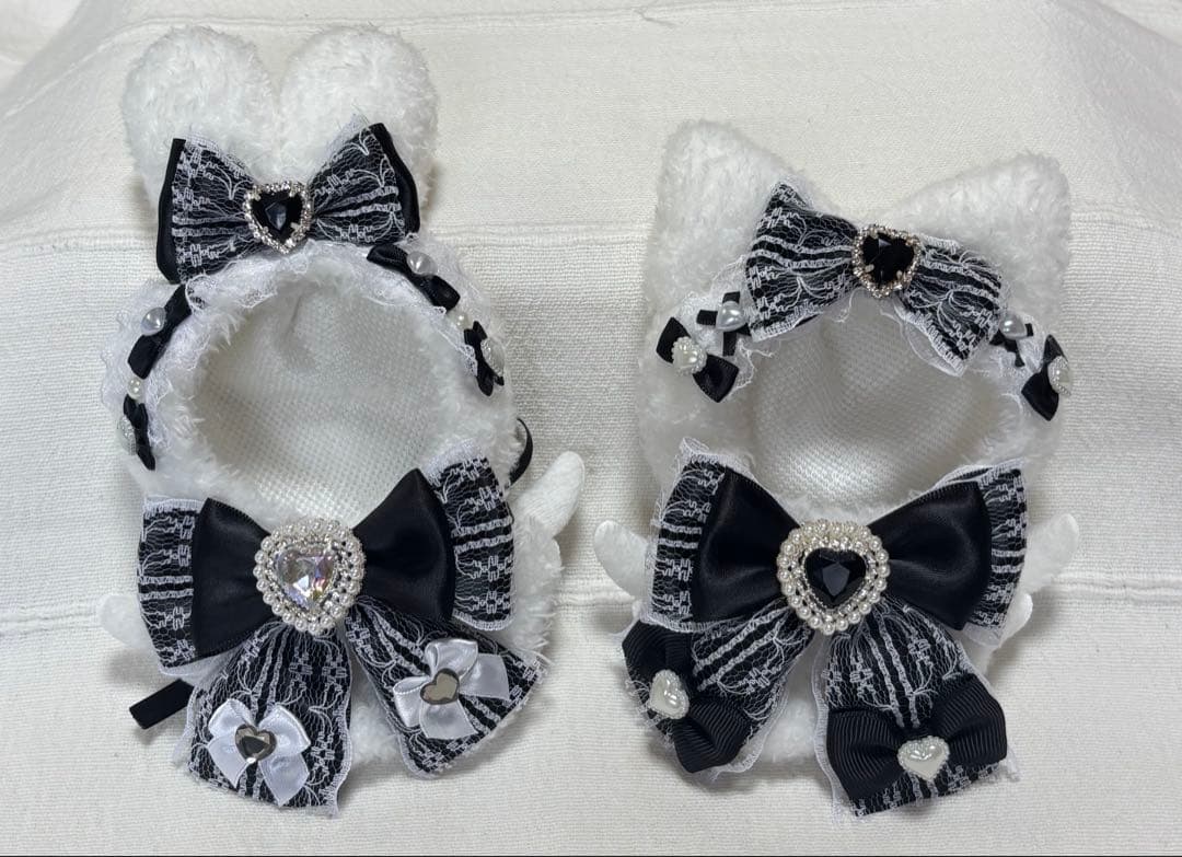 ちびぐるみ　ぬい服　11cm　２着セット　白　黒