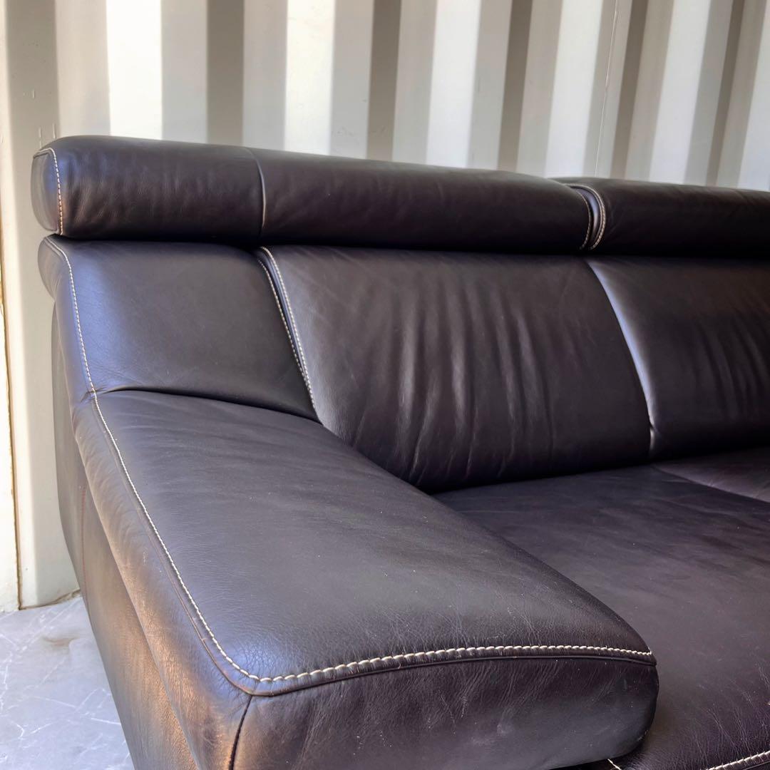 取付無料！カリモク家具 ZU53 本革ショコラソファ・オットマン✨