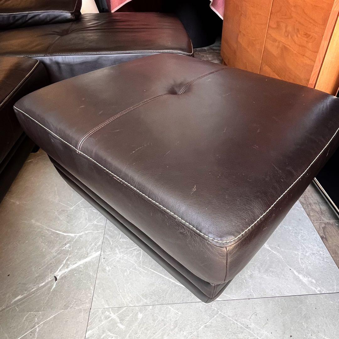 取付無料！カリモク家具 ZU53 本革ショコラソファ・オットマン✨