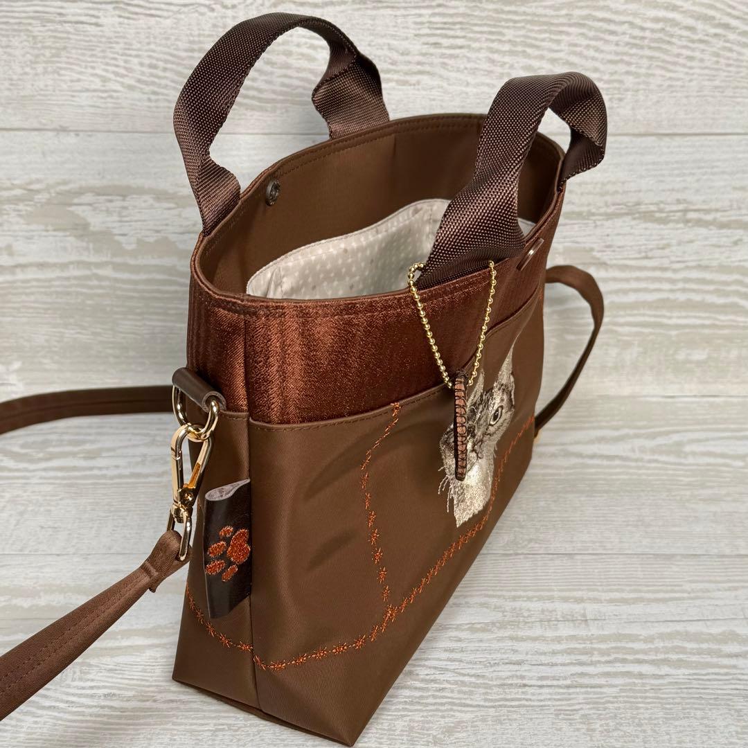 アビシニアン刺繍♡茶色の3ウェイショルダーバッグ