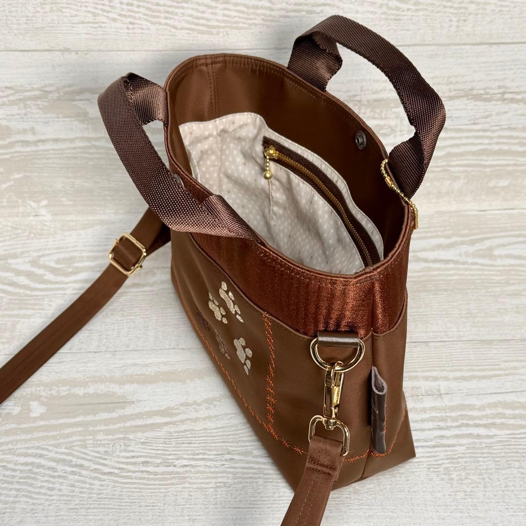アビシニアン刺繍♡茶色の3ウェイショルダーバッグ