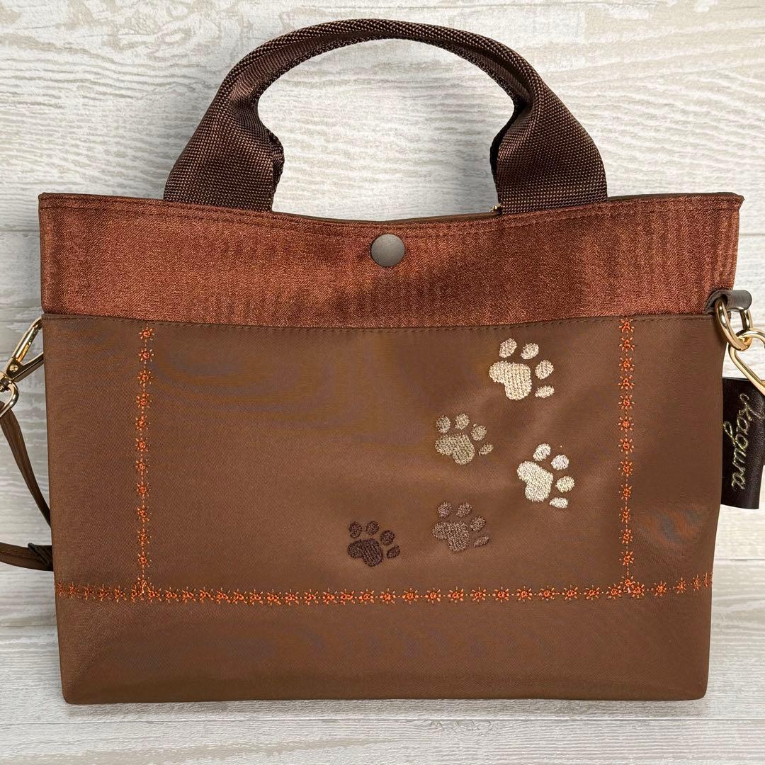 アビシニアン刺繍♡茶色の3ウェイショルダーバッグ