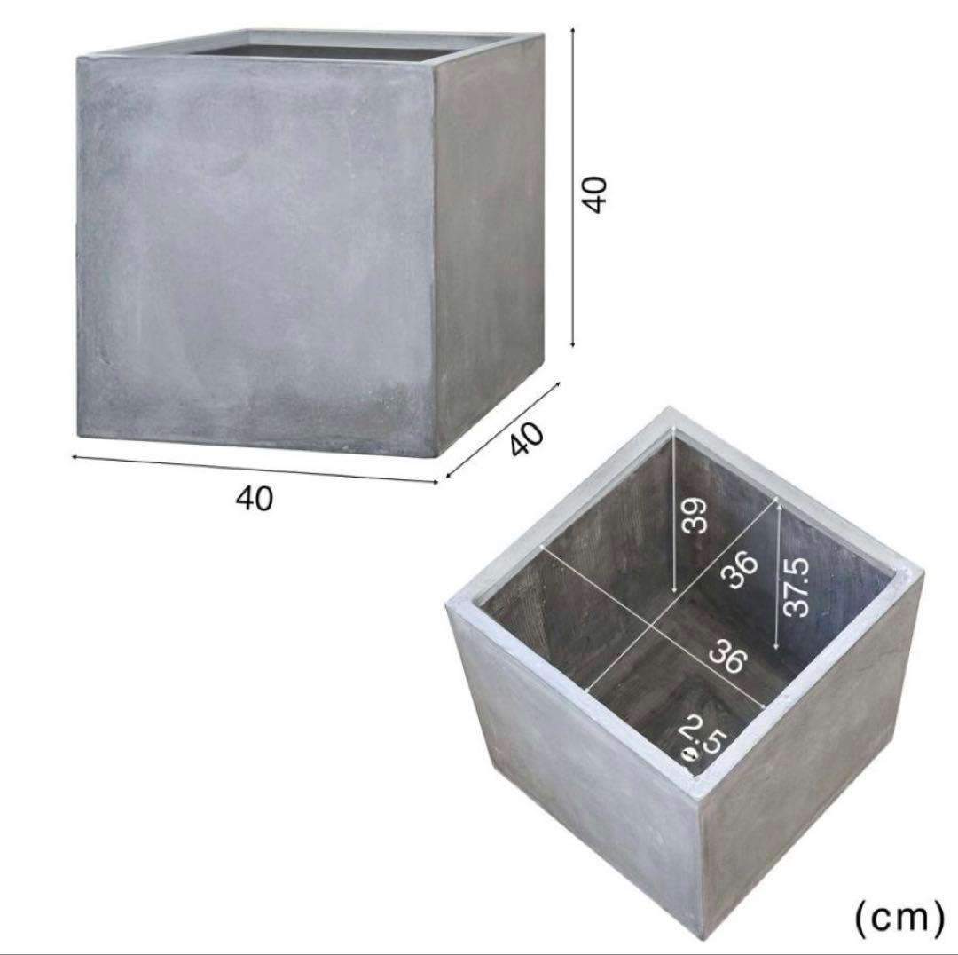 大型プランター　ブラック40×40cm スクエア 正方形 深型