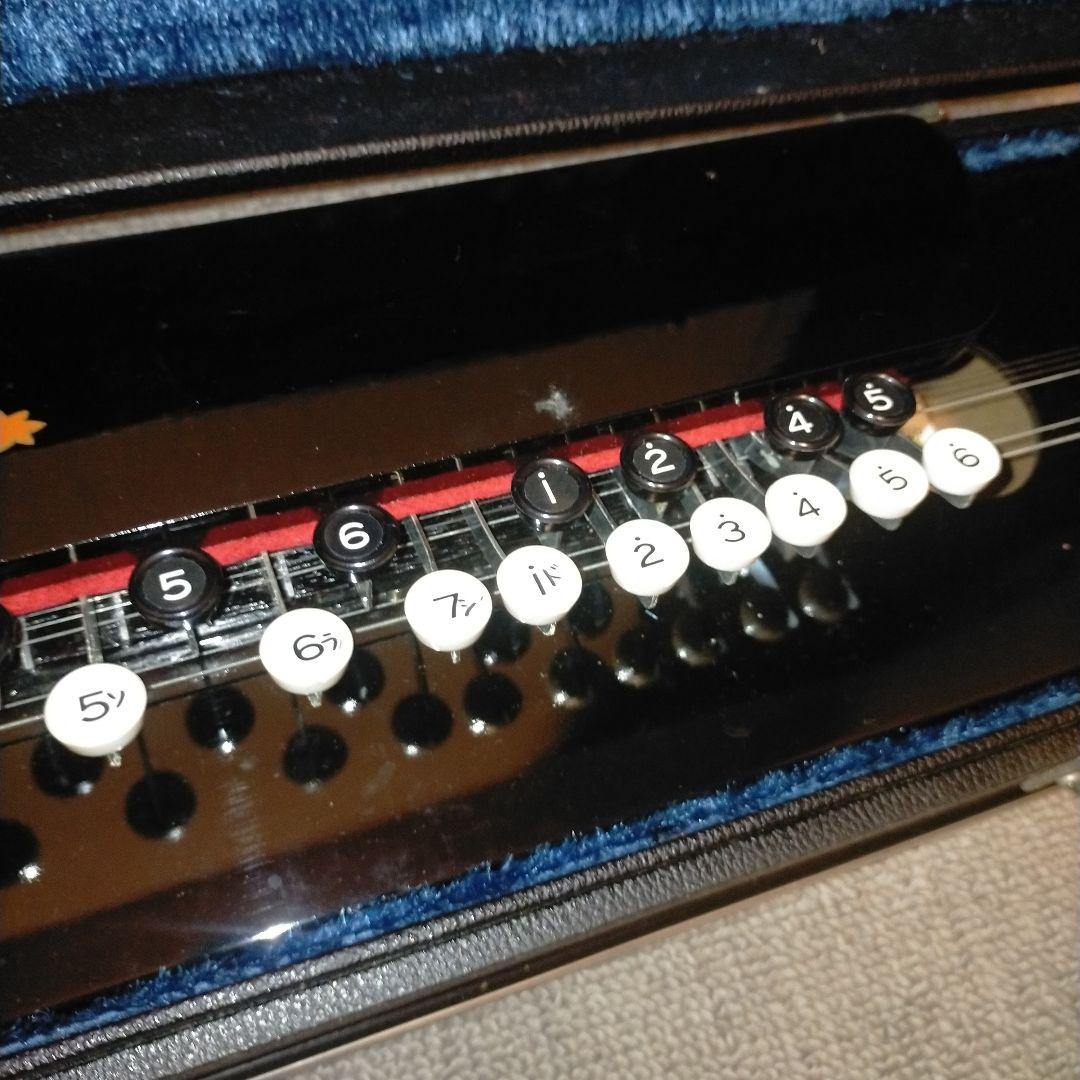 昭和レトロ 琴 ケース付き ピーコックハープ 人力車 花柄 大正琴 和楽器