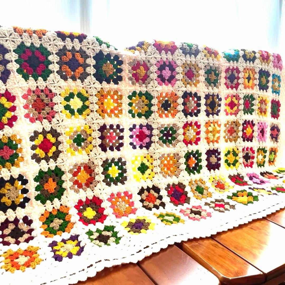 グラニースクエア ❤️カラフル可愛いブランケット