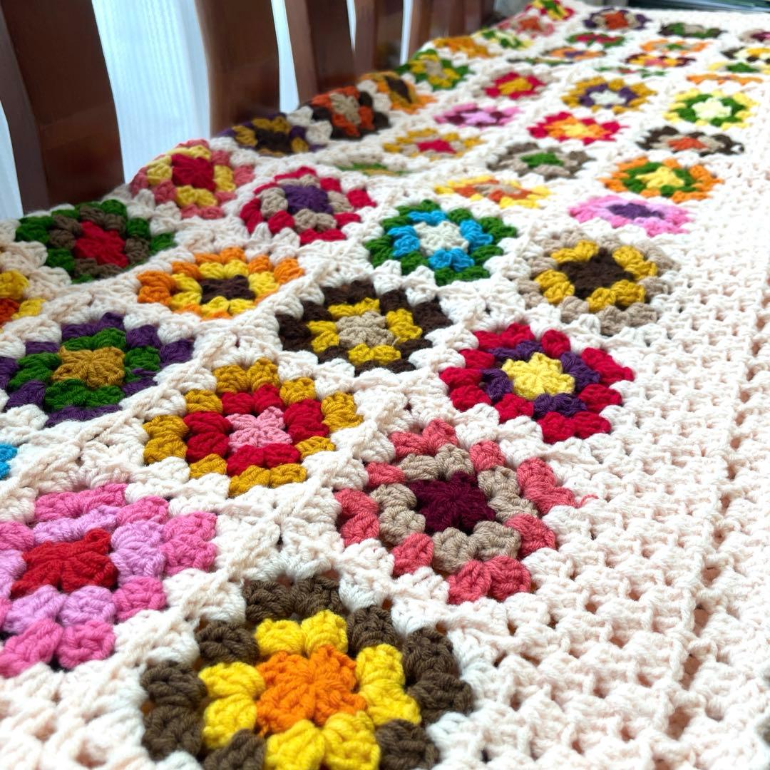 グラニースクエア ❤️カラフル可愛いブランケット