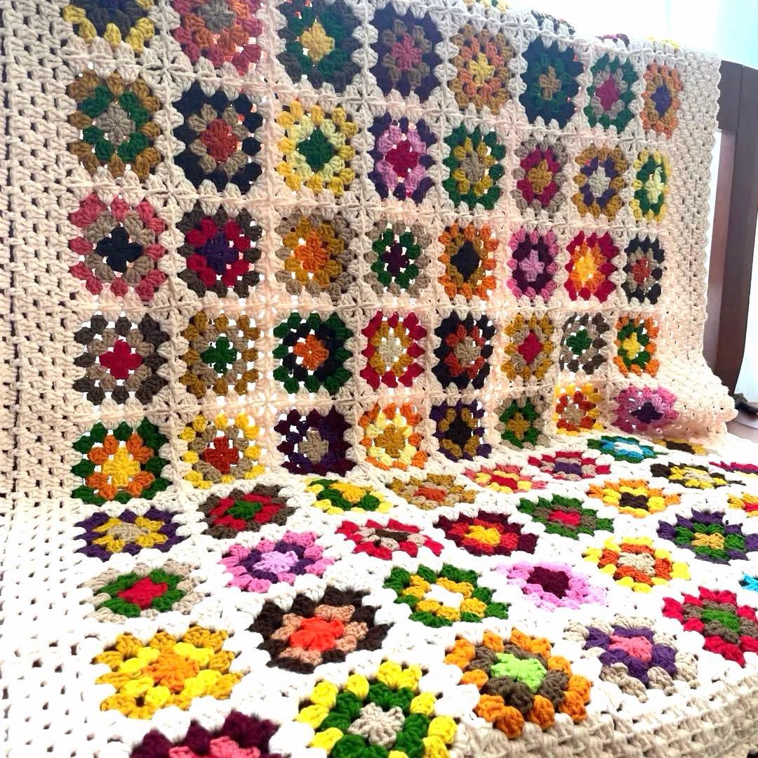 グラニースクエア ❤️カラフル可愛いブランケット