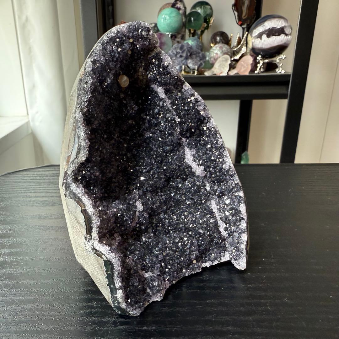 天然石アメジストのドーム　置物NO.070906