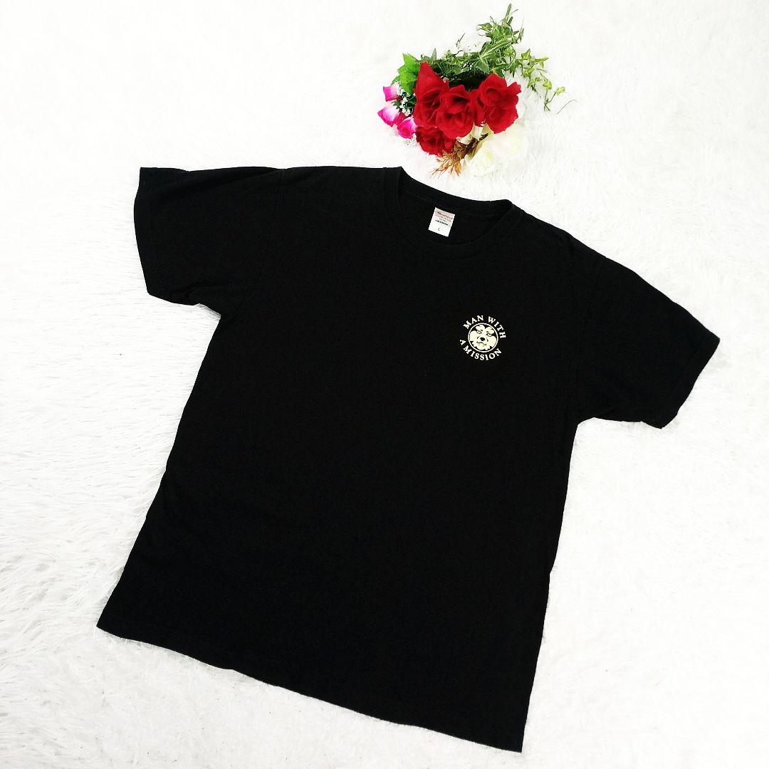 【激レア】マンウィズアミッション Tシャツ L ブラック 両面プリント