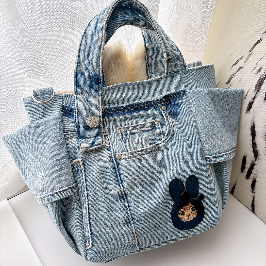 ね*】様 コヤンイサムチョン　デニム　トートバッグ　サンダーちゃん