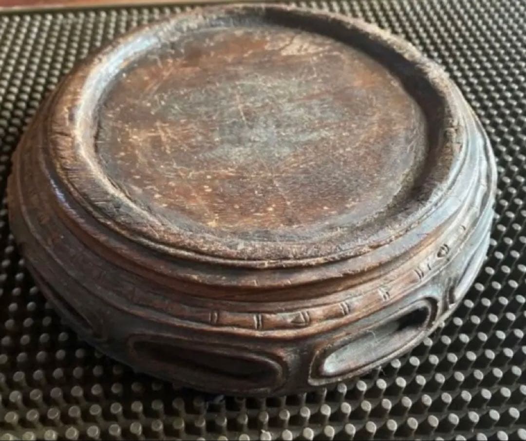 【１６〜１７世紀・アンティーク】青磁(茶盤・茶船)鑑賞スタンド付・３点セット