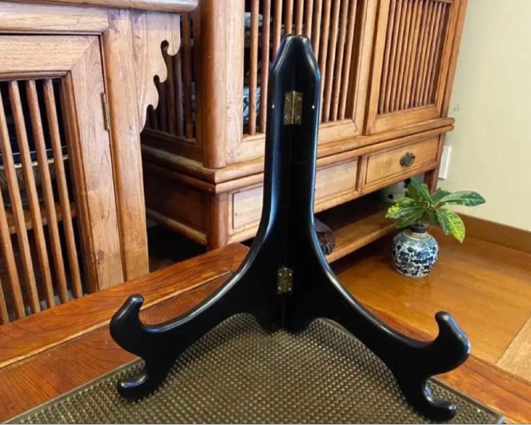 【１６〜１７世紀・アンティーク】青磁(茶盤・茶船)鑑賞スタンド付・３点セット