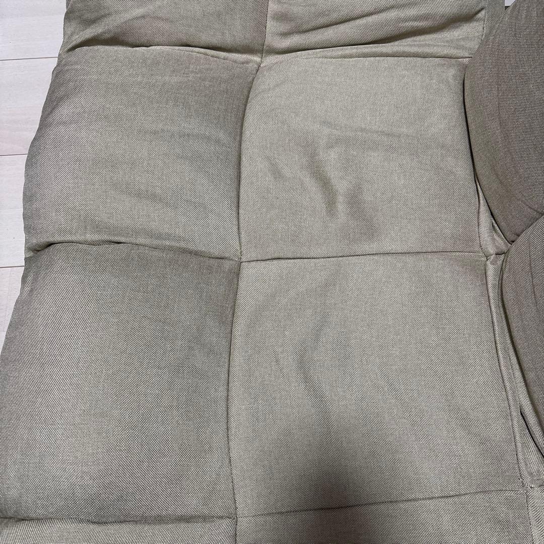 フロアソファ／ローソファ／2人掛け／リクライニング／ベージュ／天然木