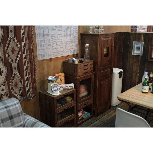 3段 アジアン 和風 モダン 収納 隙間 卓上 チェスト キャビネット