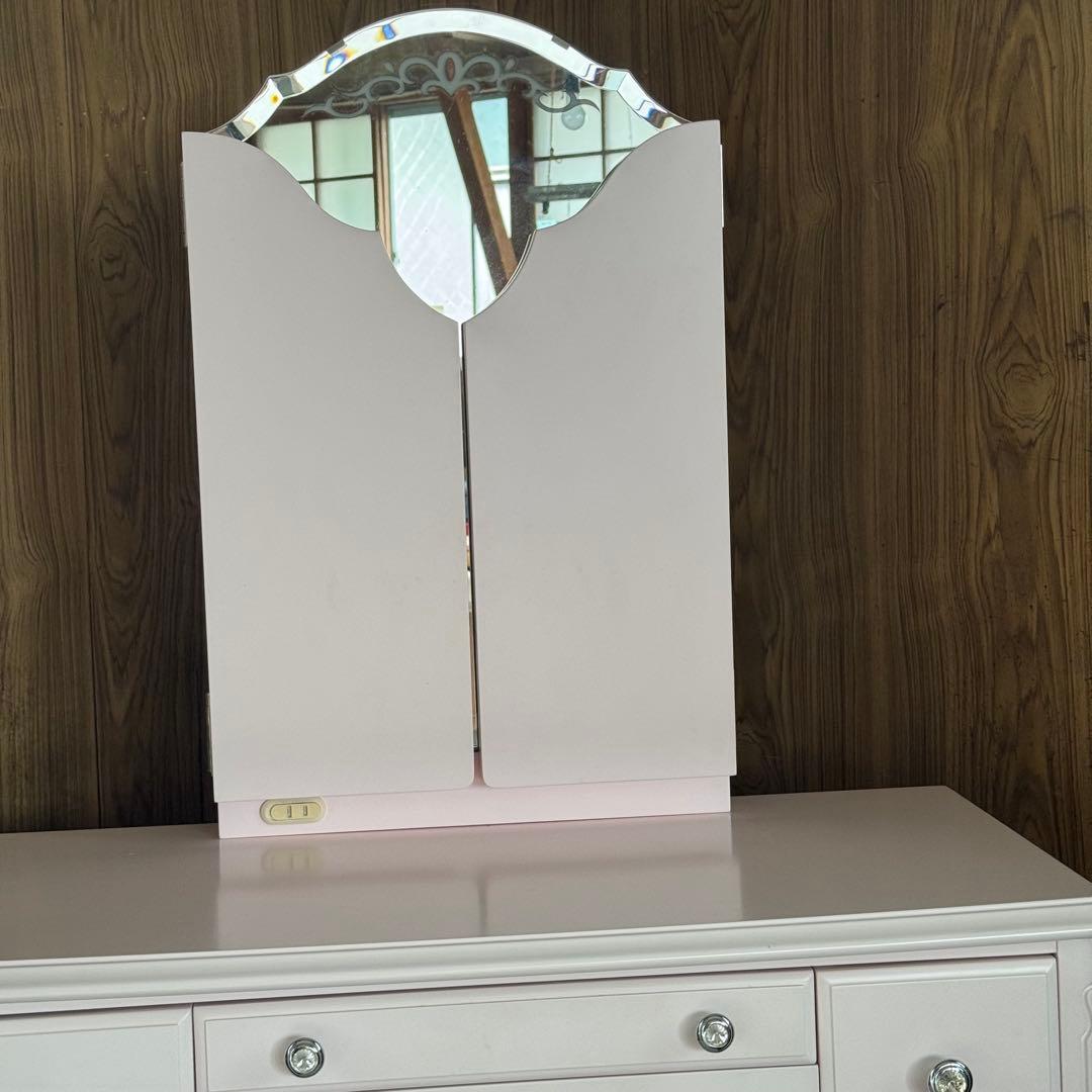 美品★ 東海家具 Fleur ドレッサー スツール ホワイト　猫脚　三面鏡