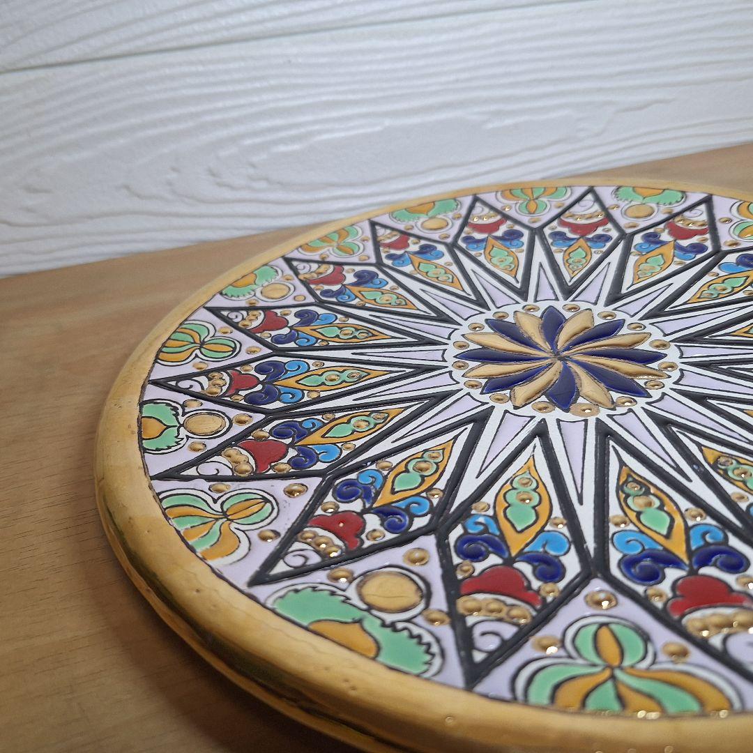 美品　スペイン製 Artecer セビリア 24金手描き 飾り皿 クエルダ・セカ