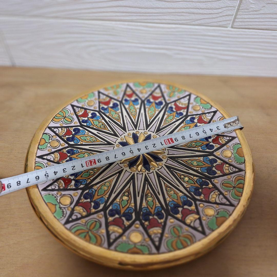 美品　スペイン製 Artecer セビリア 24金手描き 飾り皿 クエルダ・セカ