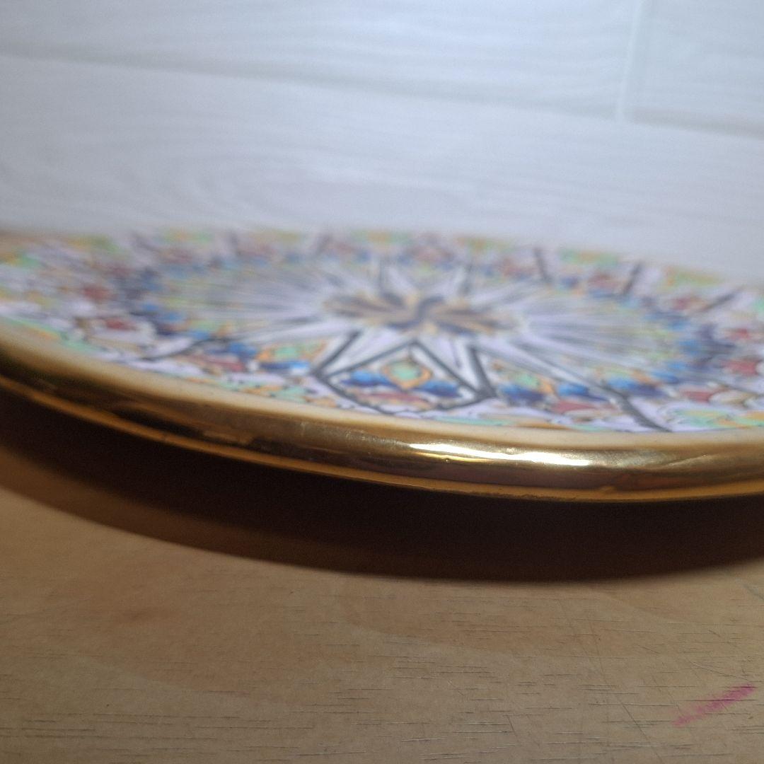 美品　スペイン製 Artecer セビリア 24金手描き 飾り皿 クエルダ・セカ