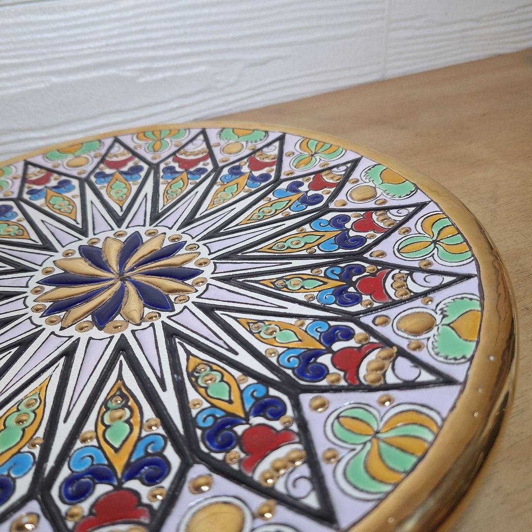 美品　スペイン製 Artecer セビリア 24金手描き 飾り皿 クエルダ・セカ