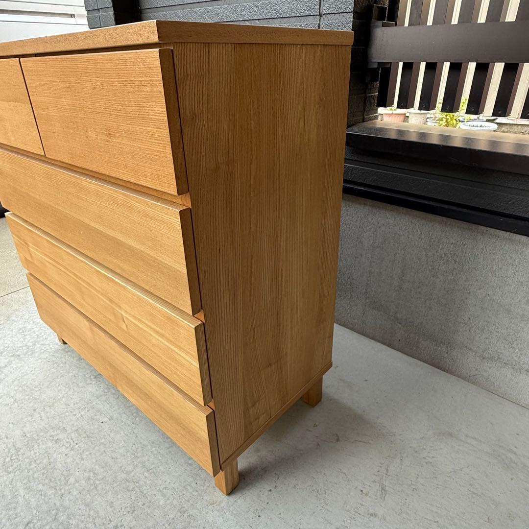 自宅保管品 無印良品 / 良品計画 4段チェスト 天然木 タモ材 現状渡し