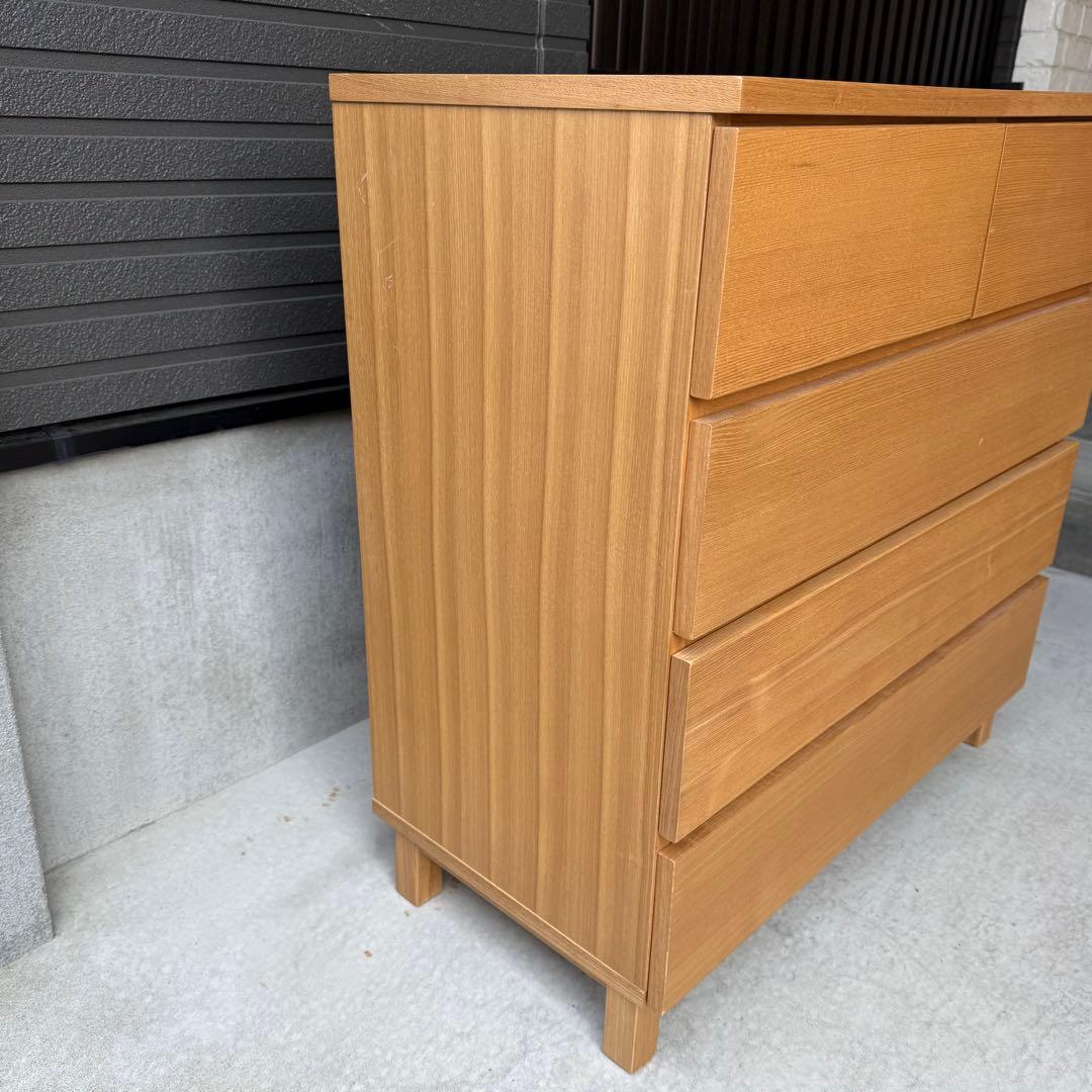 自宅保管品 無印良品 / 良品計画 4段チェスト 天然木 タモ材 現状渡し