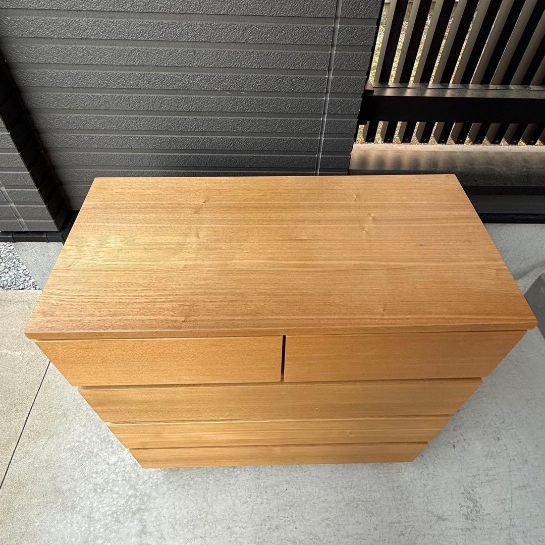 自宅保管品 無印良品 / 良品計画 4段チェスト 天然木 タモ材 現状渡し