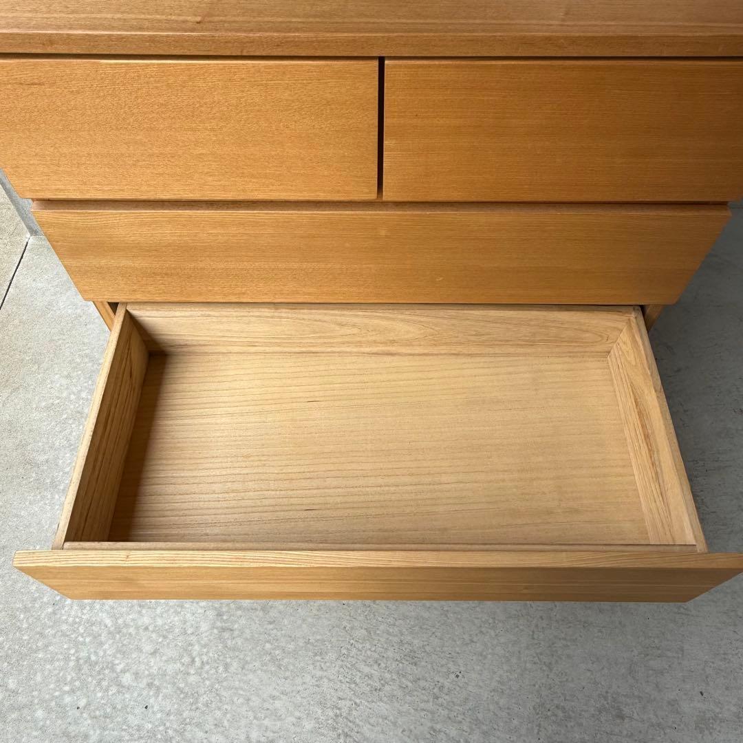 自宅保管品 無印良品 / 良品計画 4段チェスト 天然木 タモ材 現状渡し