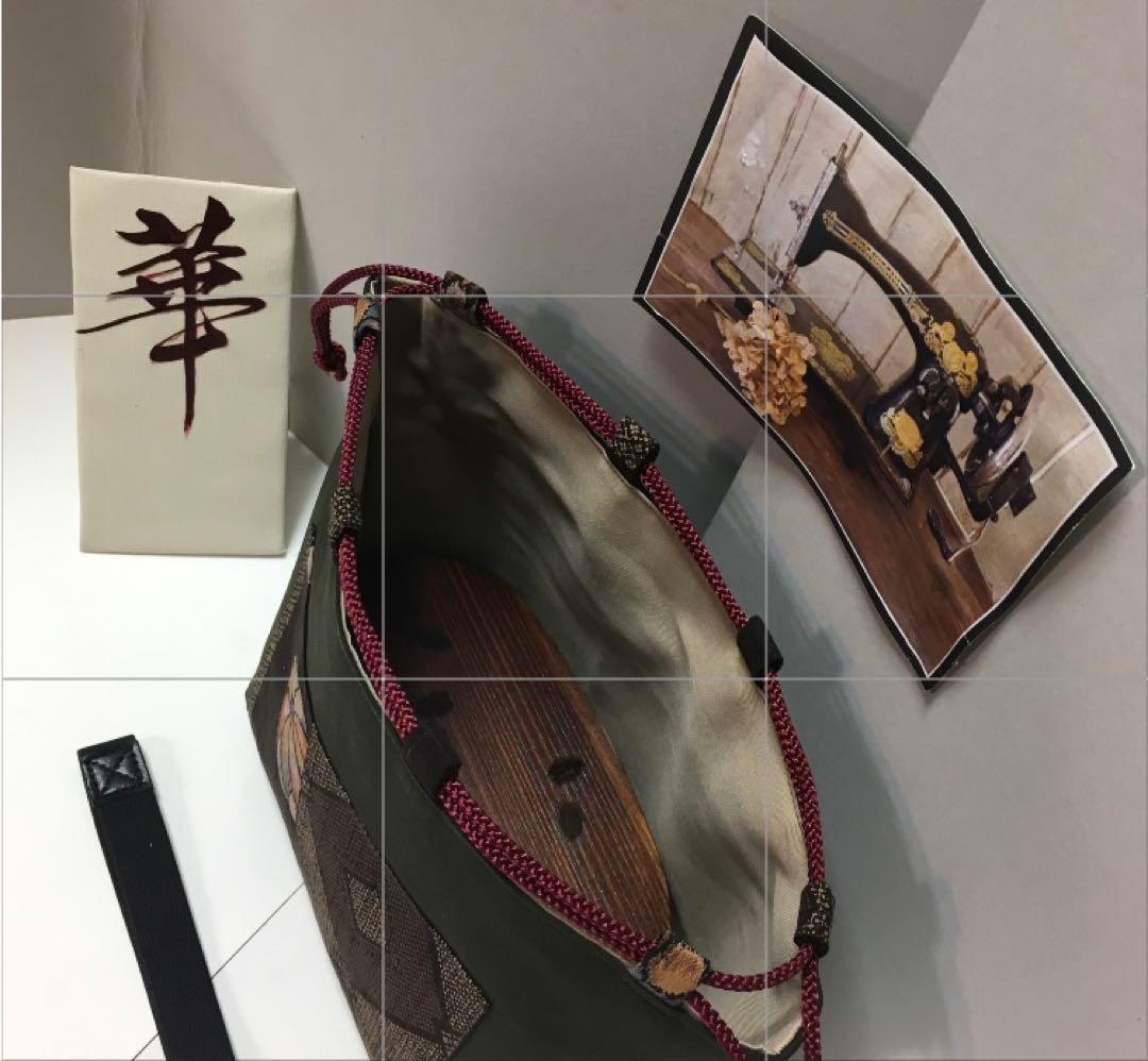 ランチ4点セット 自立巾着　手鞠柄わっぱ桜小判弁当箱2色選べる　箸袋ゴムバンド