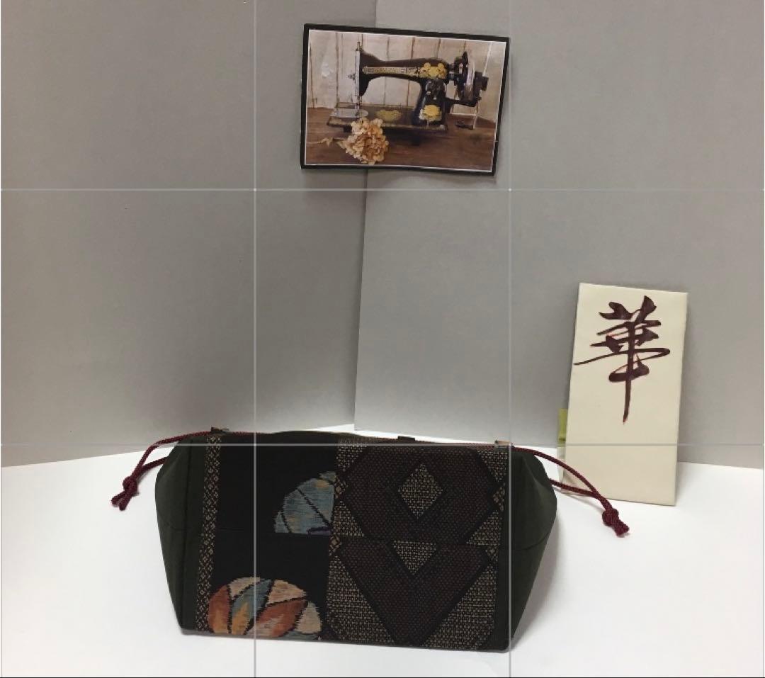 ランチ4点セット 自立巾着　手鞠柄わっぱ桜小判弁当箱2色選べる　箸袋ゴムバンド