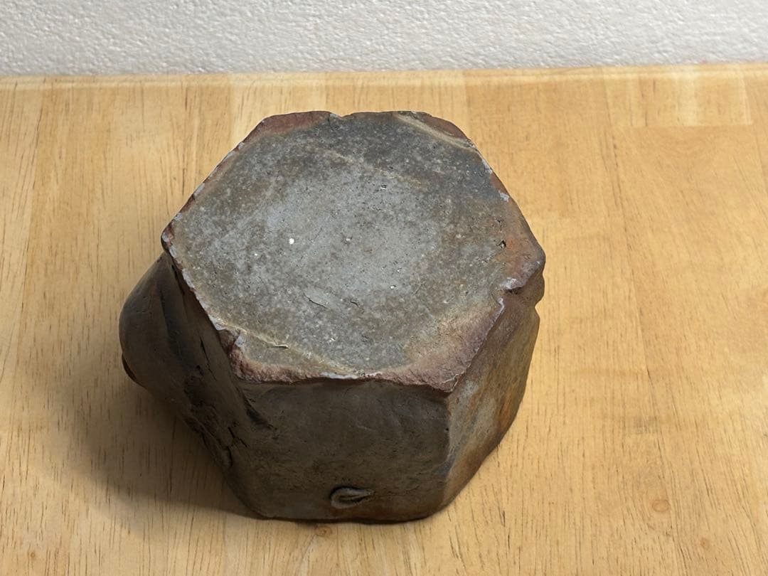 87. 備前焼 宝瓶 登り窯 龍 りゅう 6角 手びねり 急須