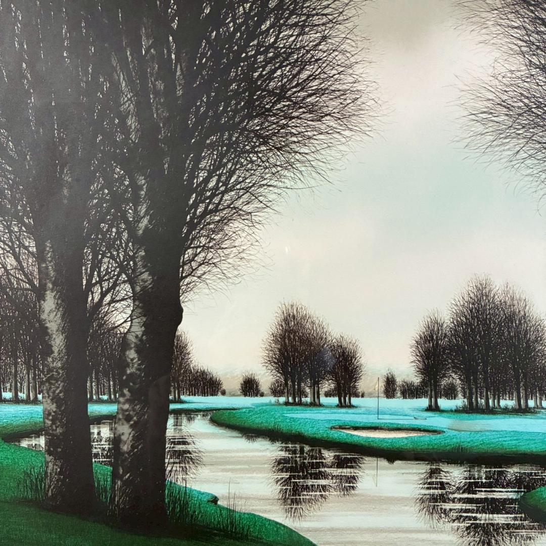 美品 ジャック・デペルト「フォレストオークスゴルフ場」リトグラフ 大作 サイン入