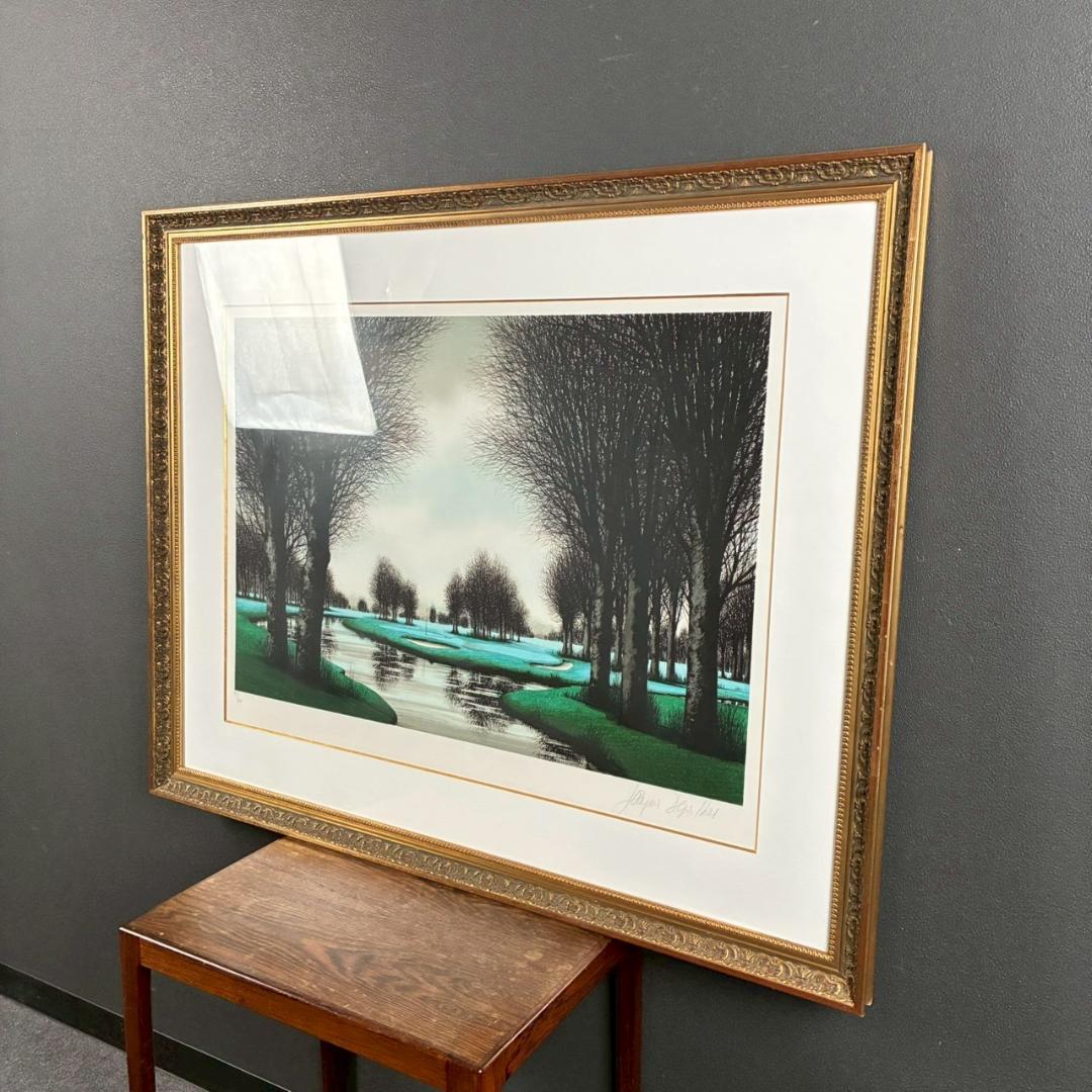 美品 ジャック・デペルト「フォレストオークスゴルフ場」リトグラフ 大作 サイン入