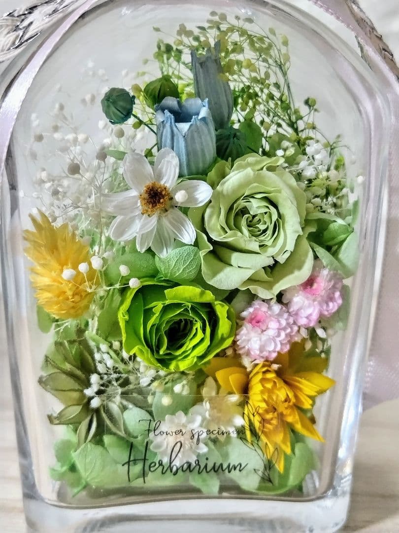 グリーンバラのお庭を覗いて♪…*¨♬ ハーバリウムボトルフラワー