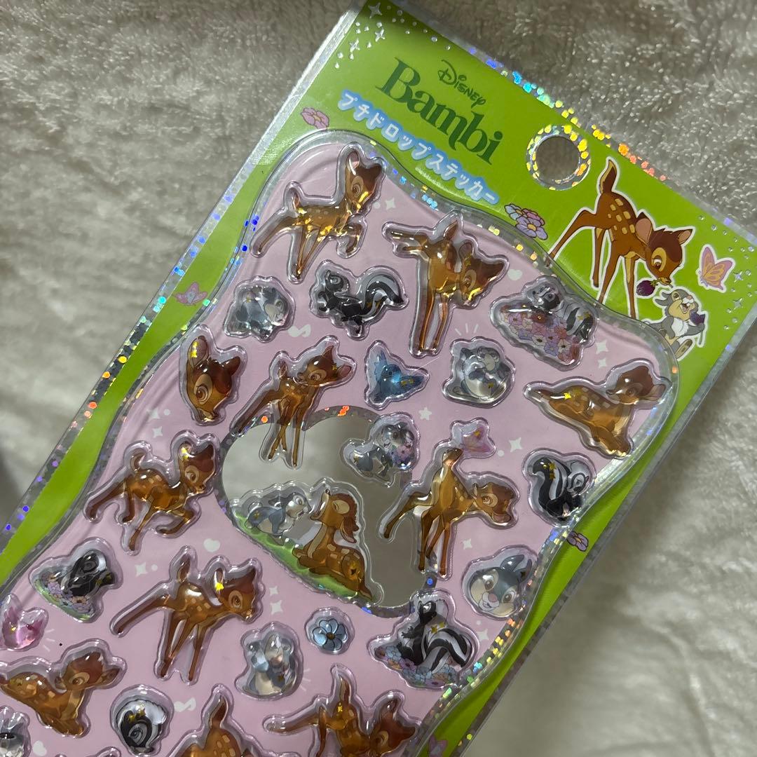 【正規品】プチドロップステッカー　ディズニー　新作　スティッチ　プーさん　バンビ