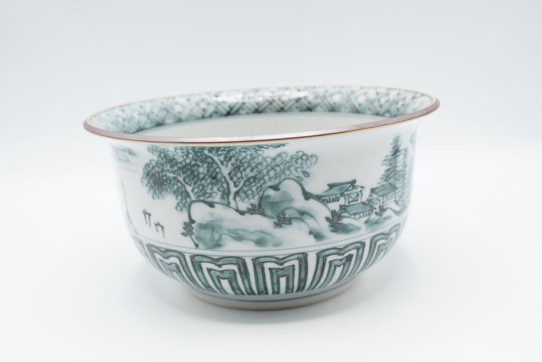 村田幸之助　六齋窯　山水染付文鉢