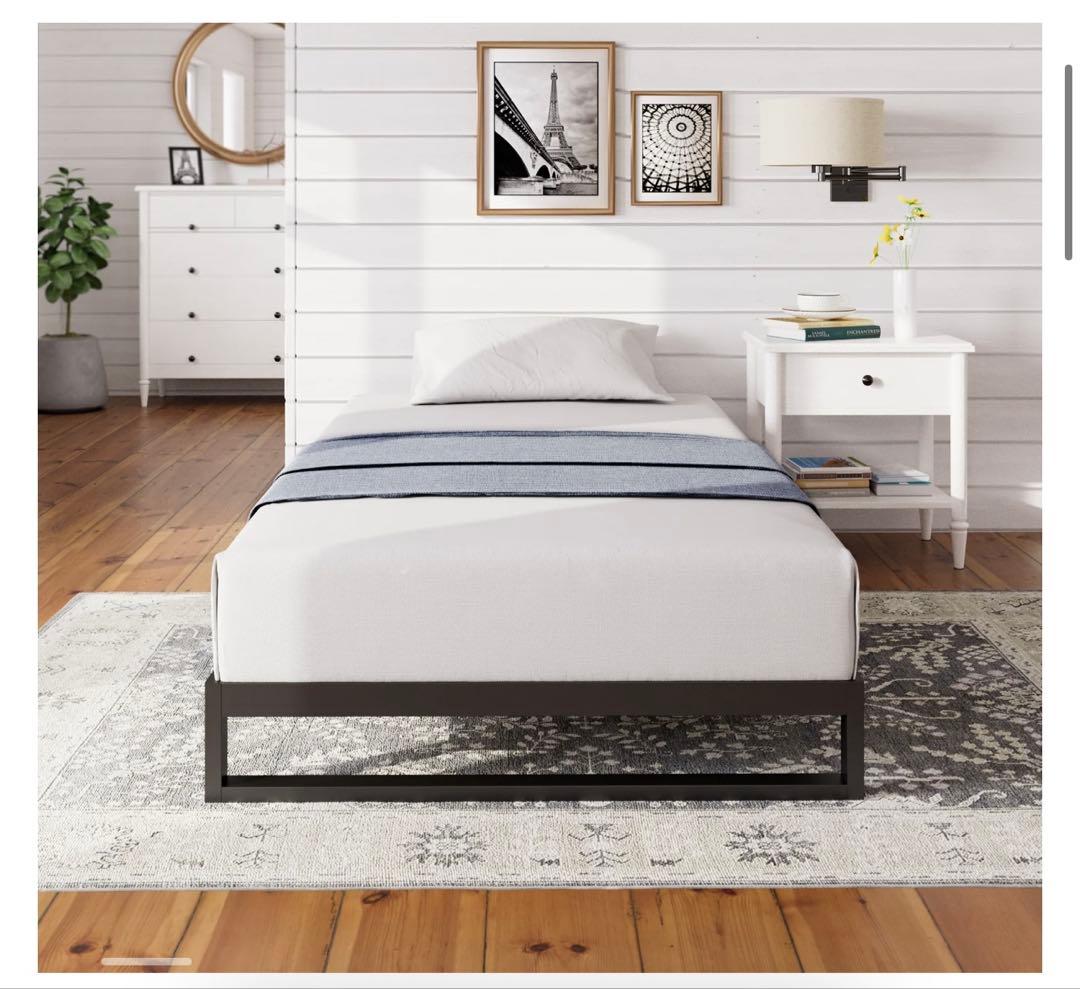 【引き取り限定】Zinus スチールベッドフレーム 18cm ブラック