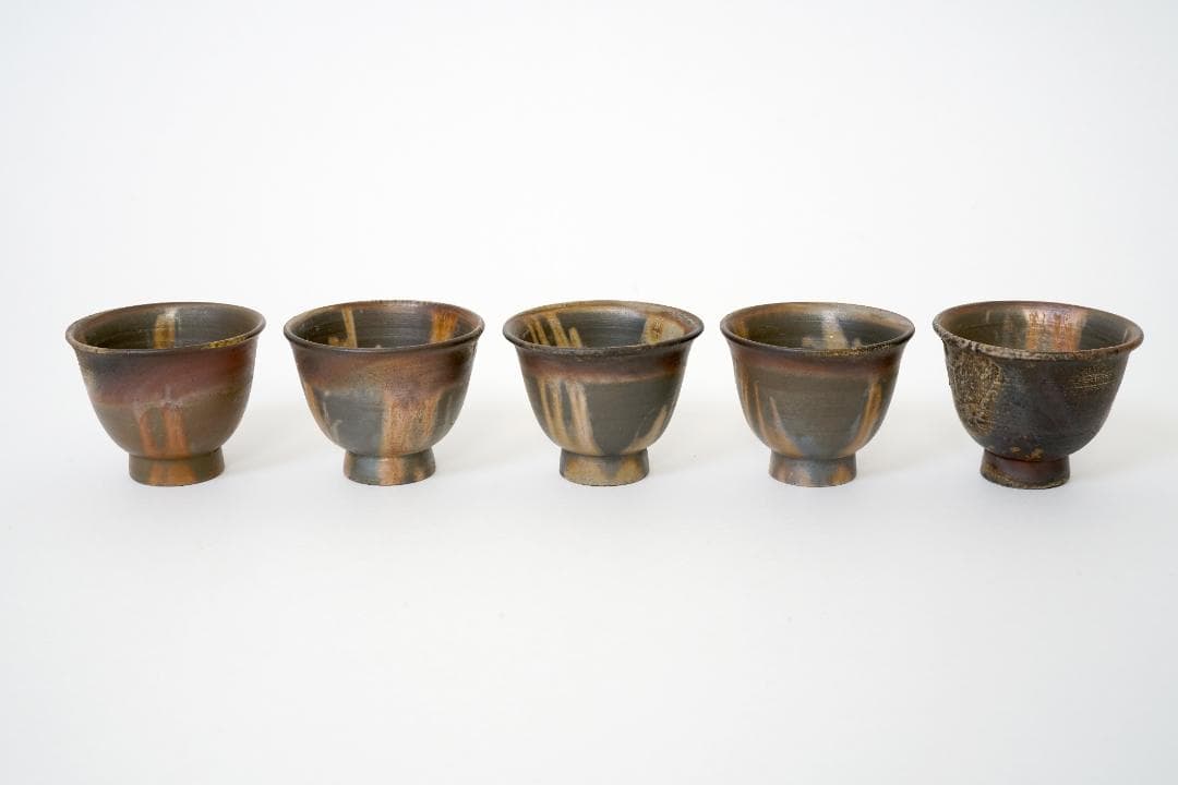 備前焼　茶器一式　急須　湯冷まし　湯のみ5客　木箱　未使用品