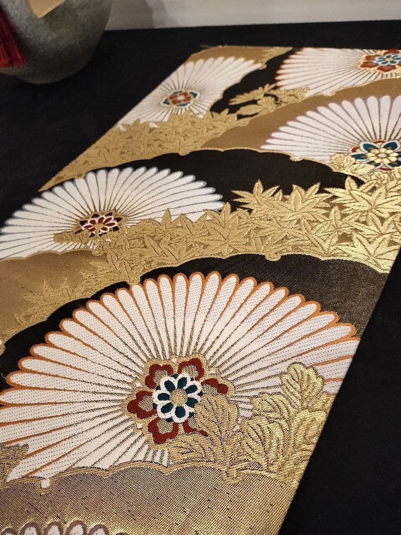 A818高級‼️ひな祭り‼️袋帯テーブルランナー2m26cm