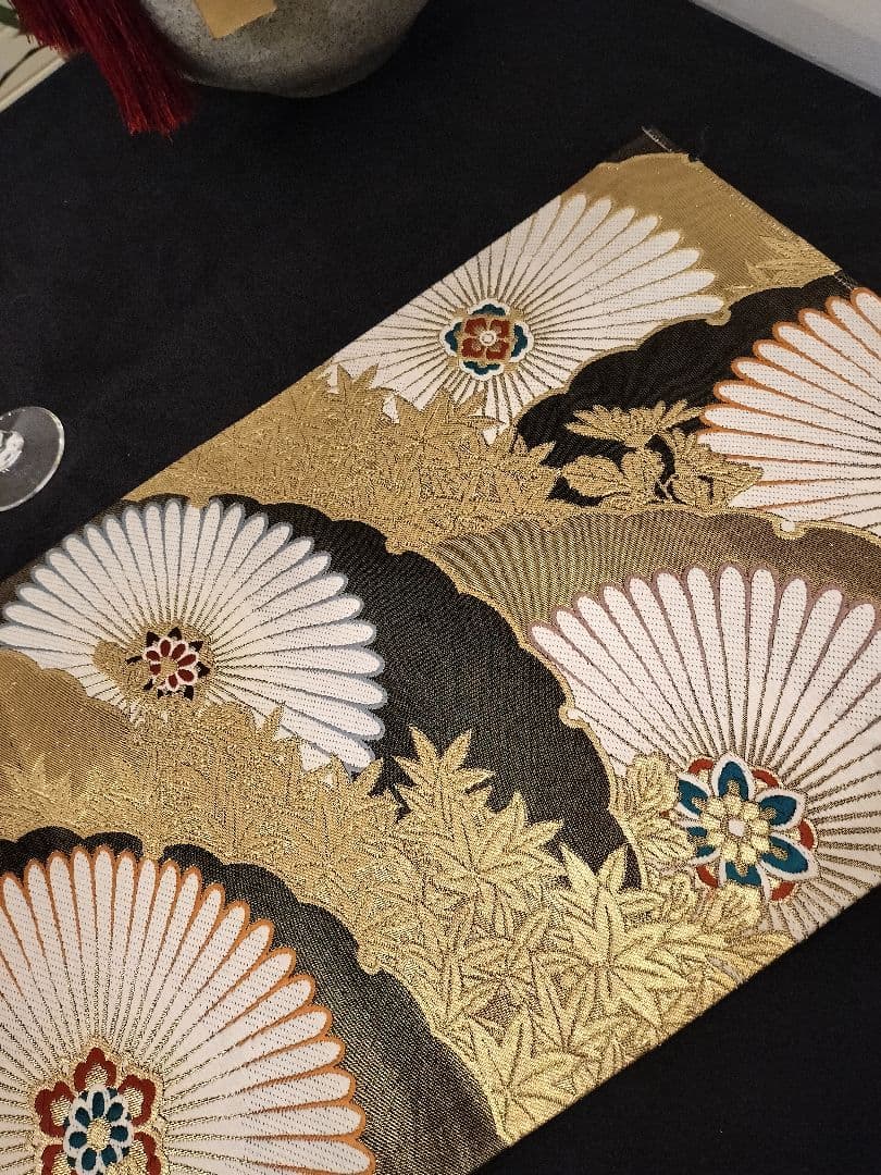 A818高級‼️ひな祭り‼️袋帯テーブルランナー2m26cm