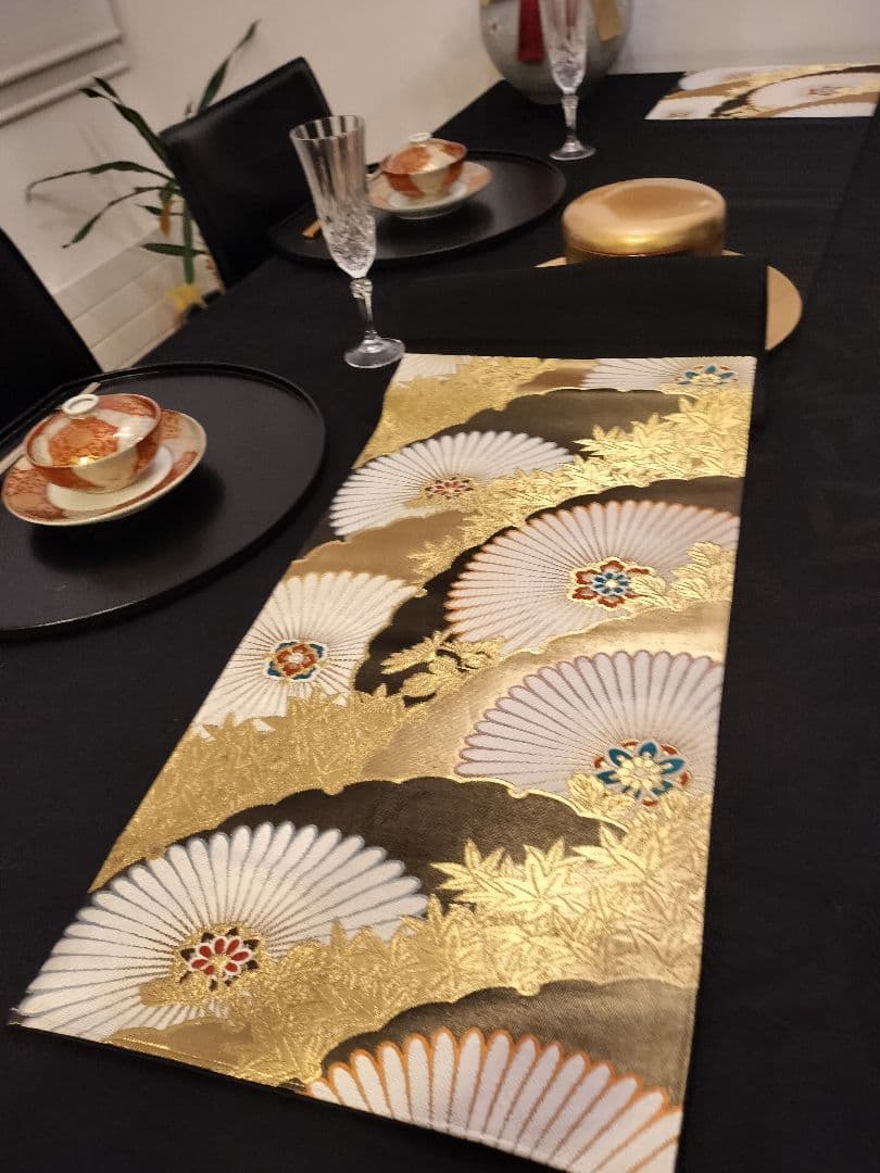 A818高級‼️ひな祭り‼️袋帯テーブルランナー2m26cm