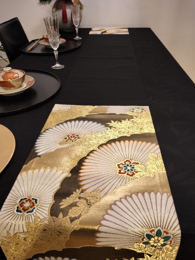 A818高級‼️ひな祭り‼️袋帯テーブルランナー2m26cm