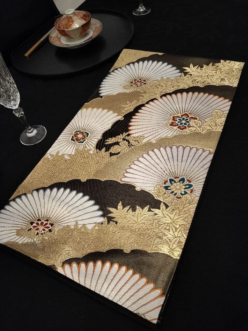 A818高級‼️ひな祭り‼️袋帯テーブルランナー2m26cm